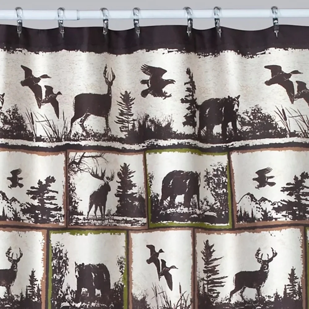 Rustic Montage | Fabric shower curtain